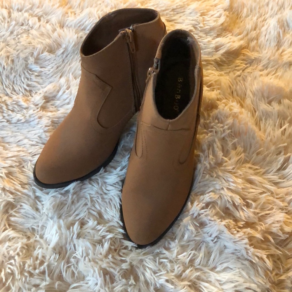 Tan fall booties